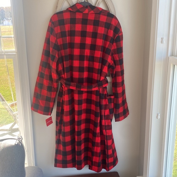 Wondershop Adult  Red/Black Buffalo Check Plaid Fleece Robe small - Picture 2 of 7